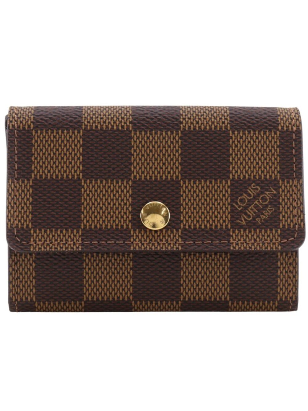 Louis Vuitton Porte Monnaie Pla Damier Canvas Brown Coin Purse